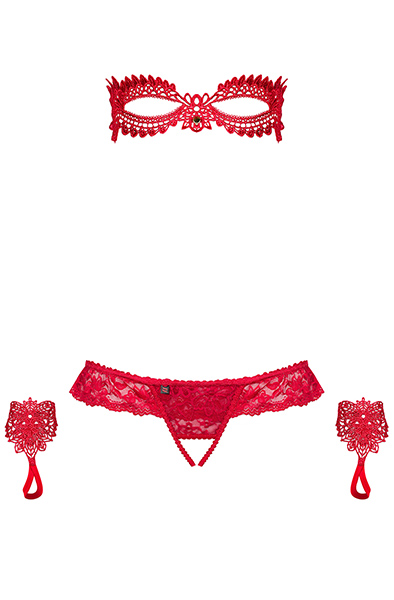 Obsessive Hetea 3-teiliges Set Rot - Sexy Dessous 3