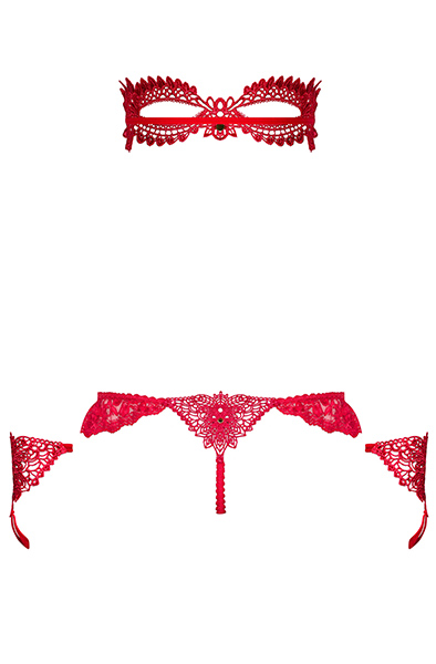 Obsessive Hetea 3-teiliges Set Rot - Sexy Dessous 4