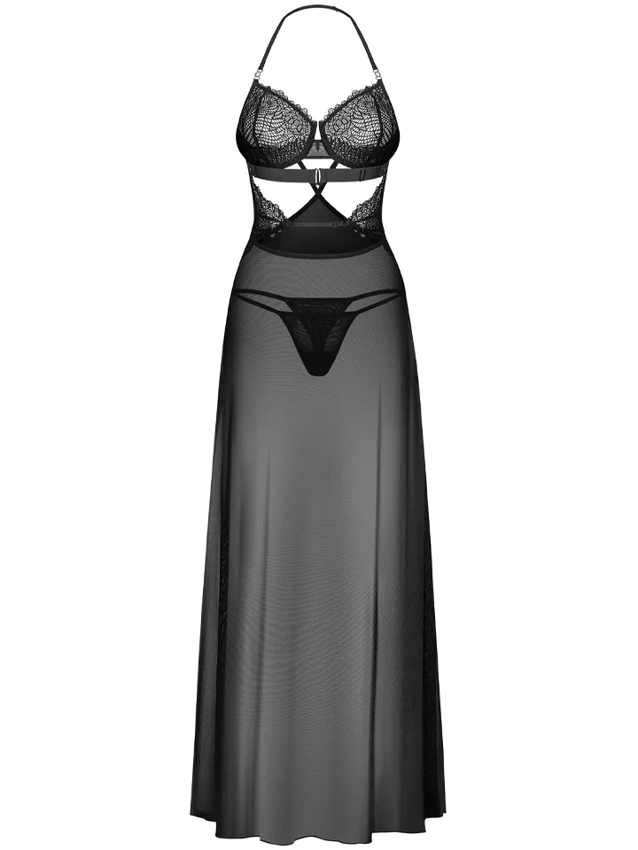 Obsessive Iliosa Chemise & Thong Black - Chemise & Babydoll 6