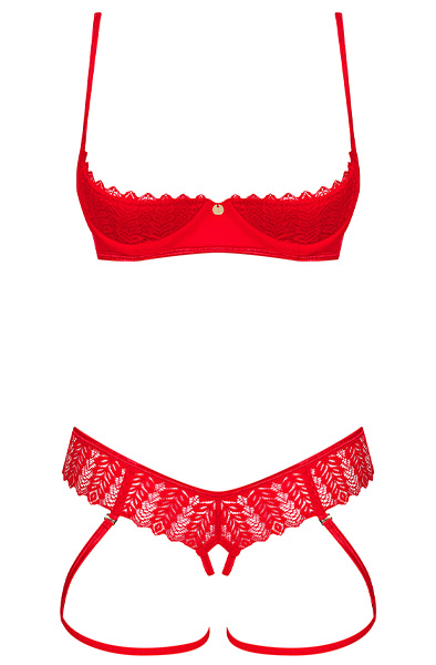 Obsessive Ingridia 2-pcs Crotchless Set - Sexy lingerie 3