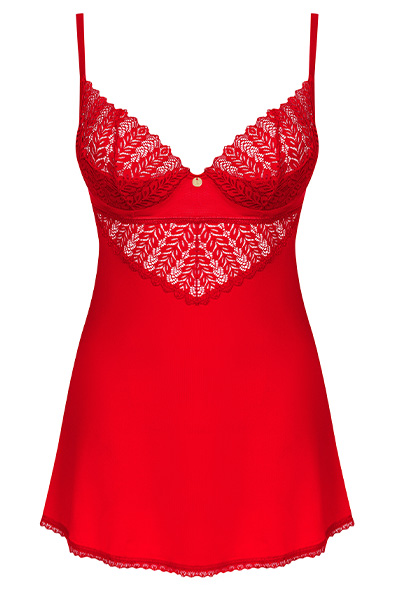 Obsessive Ingridia Negligé & String Rot - Chemise & Babydoll 3