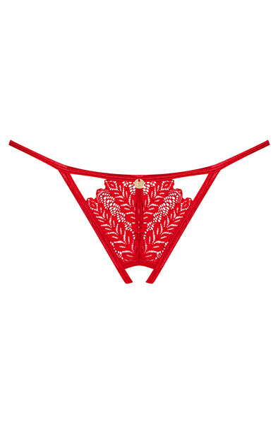 Obsessive Ingridia Ouvert-String Rot - Slip mit offenem Schritt 5