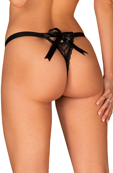 Obsessive Isabellia String Schwarz - Spitzenhöschen 2