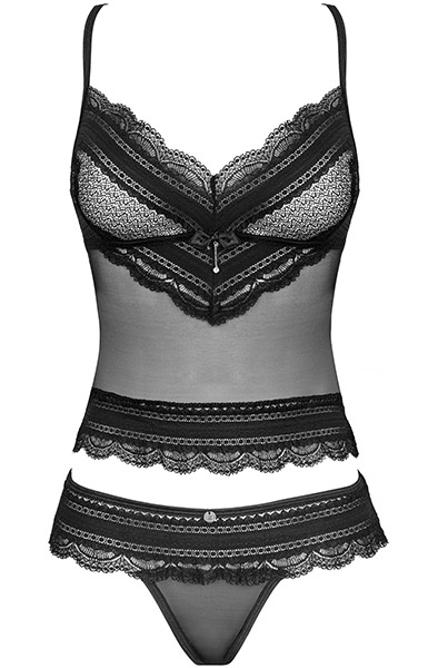 Obsessive Ivannes Top & Thong Black - Sexy lingerie 3