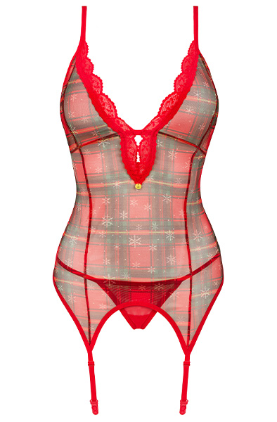 Obsessive Jollymore Corset Red - Corset & thong 3