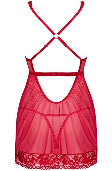 Obsessive Lacelove Babydoll & String Rot - Babydoll-Dessous 4