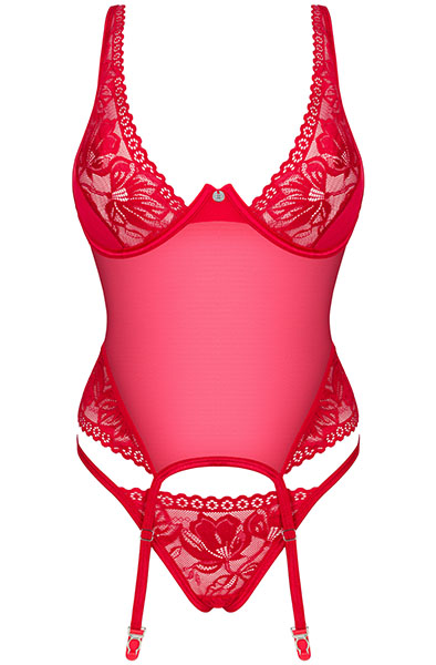 Obsessive Lacelove Korsett Rot - Korsett & String 3