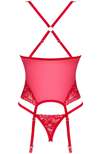 Obsessive Lacelove Korsett Rot - Korsett & String 4