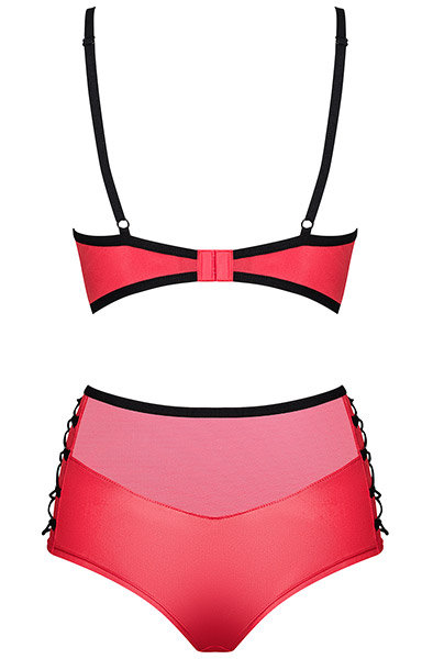 Obsessive Leatheria 2-pcs Set Red - Sexy lingerie 4
