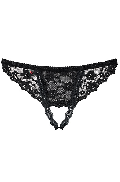 Obsessive Letica Crotchless Thong Black - Lace panties 4