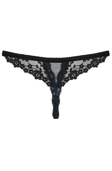 Obsessive Letica Crotchless Thong Black - Lace panties 5
