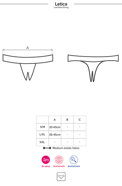 Obsessive Letica Crotchless Thong Black - Lace panties 6