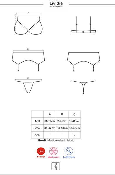 Obsessive Lividia 3 pcs Set Red - Sexy lingerie 5