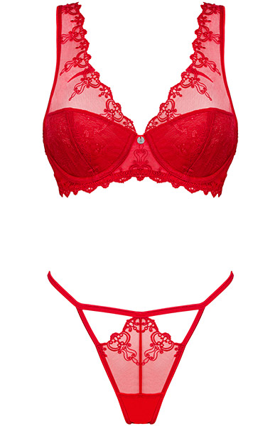 Obsessive Lonesia 2-pcs Set Red - Sexy lingerie 3