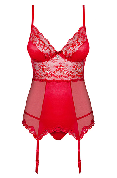 Obsessive Lovica Corset & Thong Red - Corset & thong 4