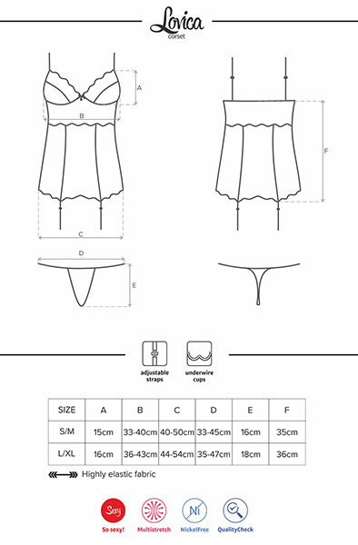 Obsessive Lovica Corset & Thong Red - Corset & thong 6