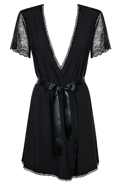 Obsessive Miamor Morgenmantel & String Schwarz - Bademantel 3