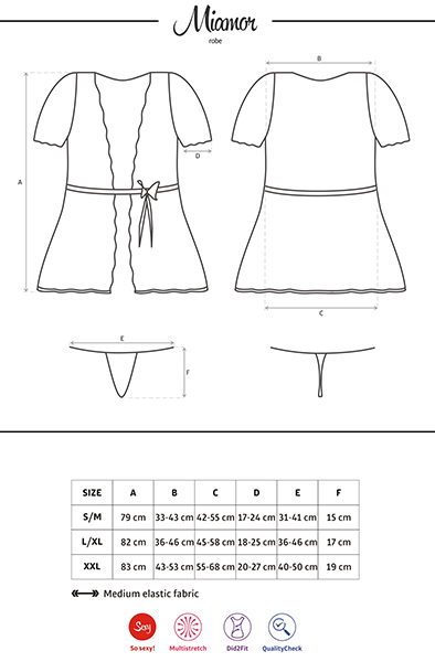 Obsessive Miamor Morgenmantel & String Schwarz - Bademantel 5
