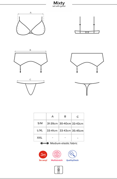 Obsessive Mixty 3-pcs Set - Sexy lingerie 5