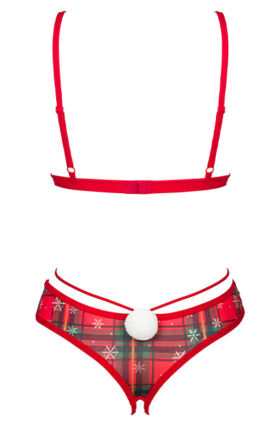 Obsessive Ms Merrilo 2-pcs Set Red - Bra set, lingerie for Christmas 4