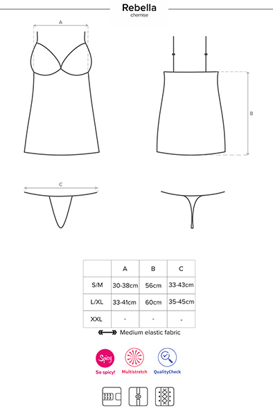 Obsessive Redella Negligé & String Schwarz - Sexy Dessous 3