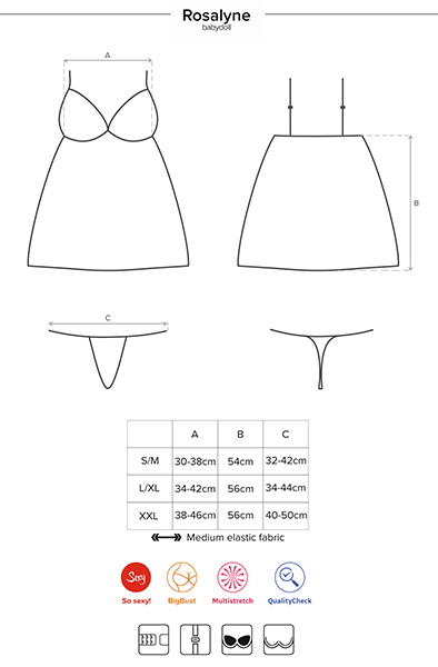 Obsessive Rosalyne Babydoll & String - Babydoll-Dessous 5