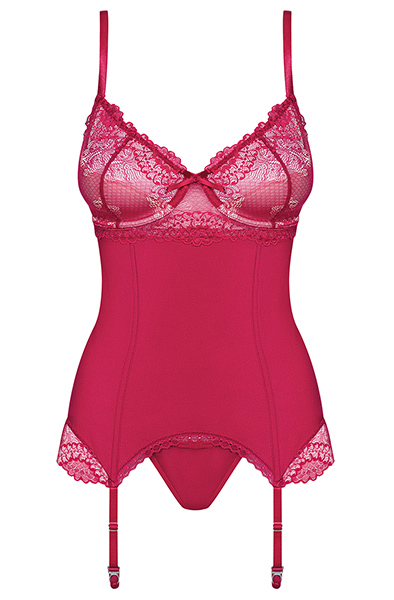 Obsessive Rosalyne Korsett & String Rot - Sexy Dessous 3