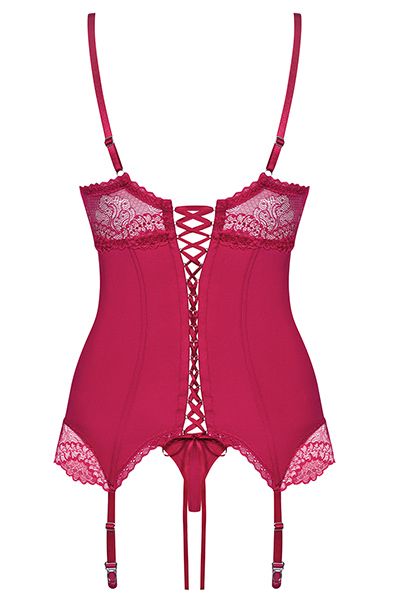Obsessive Rosalyne Korsett & String Rot - Sexy Dessous 4