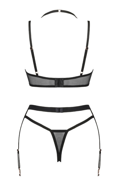 Obsessive Selinne 3-pcs Set Black - Bra & Bra Set 4