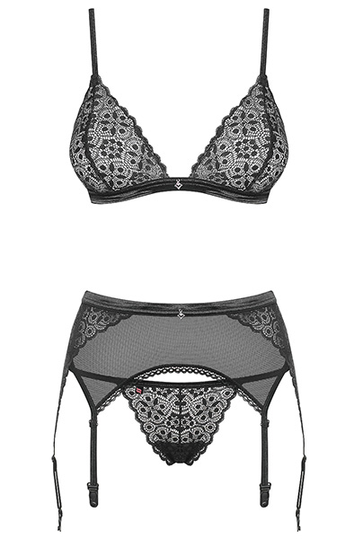 Obsessive Shibu 3-pcs Set Black - Sexy lingerie 4
