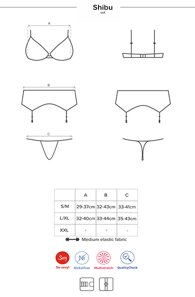 Obsessive Shibu 3-pcs Set Black - Sexy lingerie 6