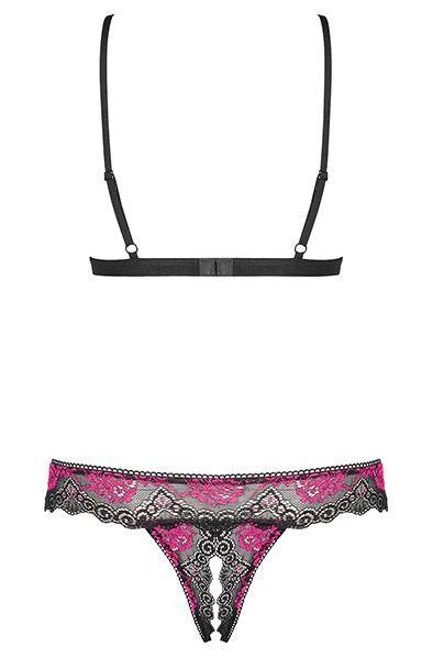 Obsessive Tulia 2 pcs Set Cupless Black - Sexy lingerie 5