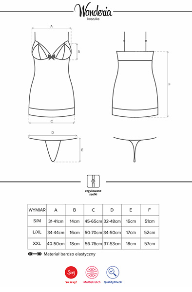 Obsessive Wonderia Chemise & Thong Black - Sexy lingerie 5