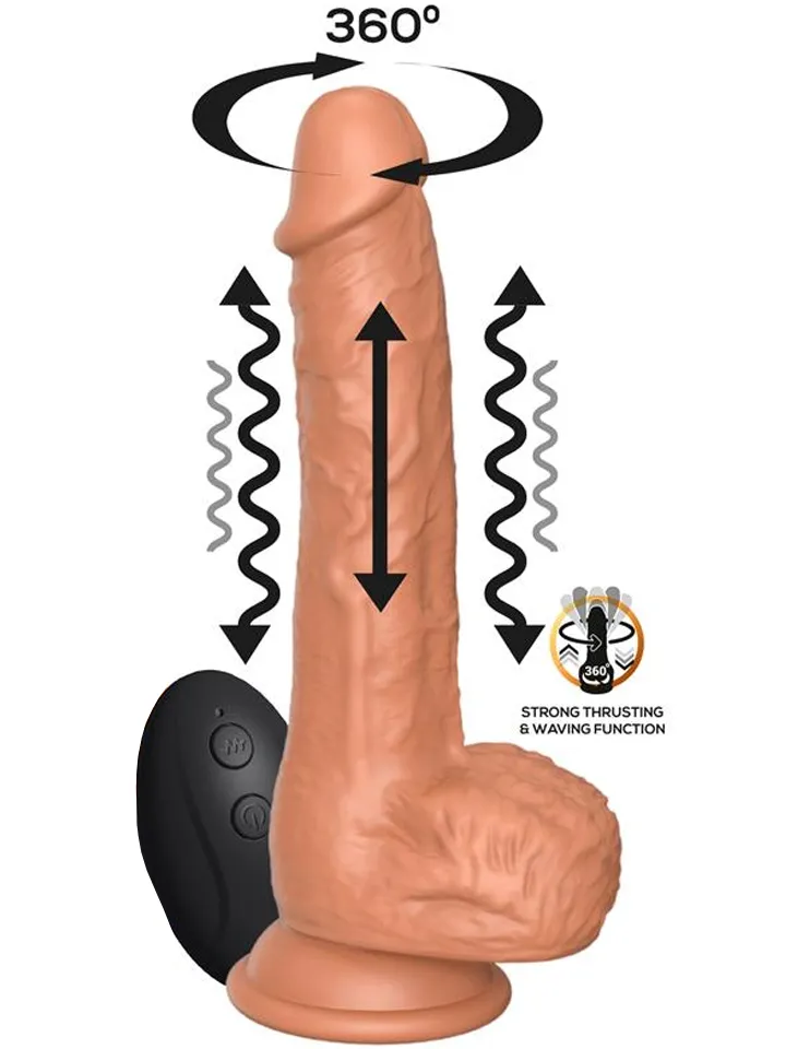 Octavius Dildo With Thrusting, Waving & Vibrating 20 cm - Vibrating dildo 1