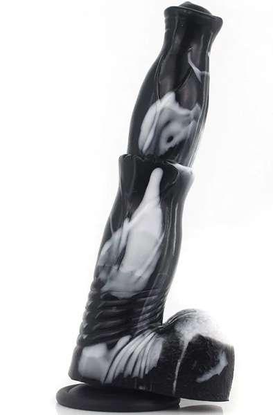 Orzyl Dildo Black/White 24,5 cm - Drachen-Dildo 1