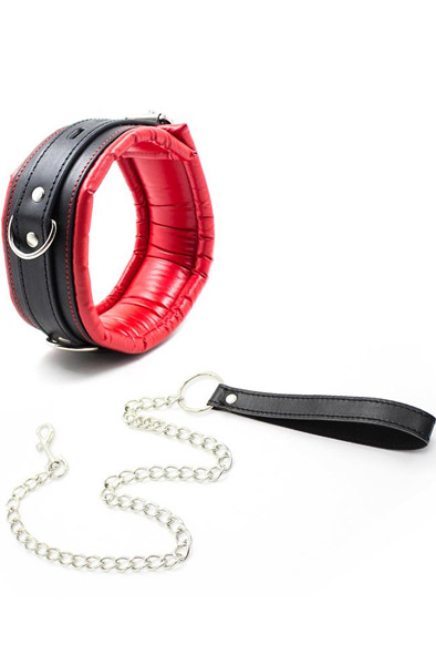 Padded Collar With Metal Leash - Bondage Halsband & Paar 1