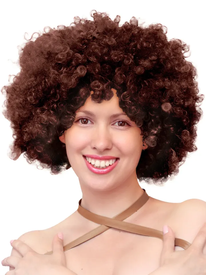 Party Wig Afro Hair Brown - Wig 1 [full]