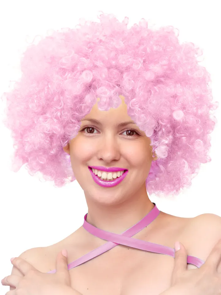 Party Wig Light Pink Afro Hair - Wig 1 [full]