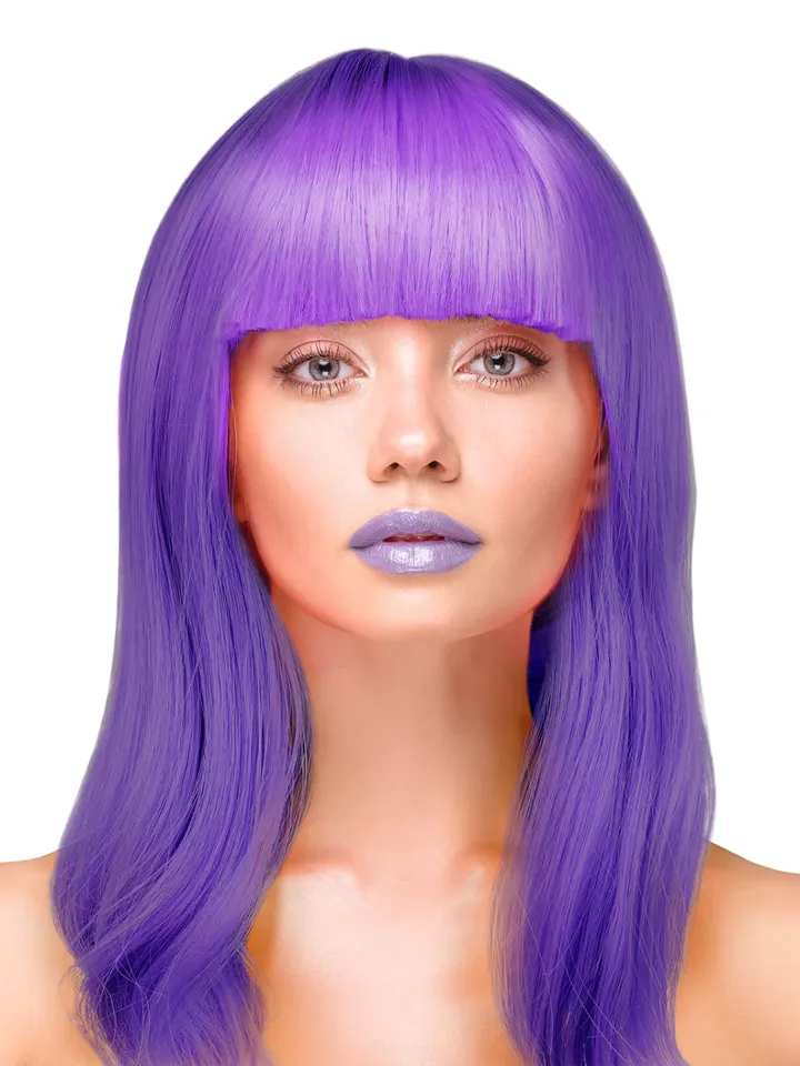 Party Wig Long Straight Purple Hair - Wig 1 [full]
