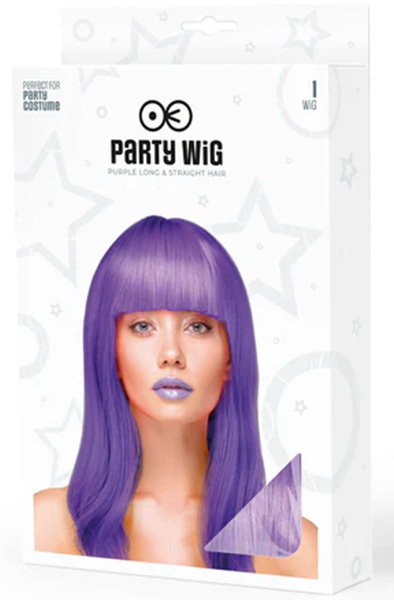 Party Wig Long Straight Purple Hair - Wig 2
