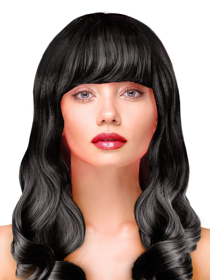 Party Wig Long Wavy Black Hair - Wig 1 [full]