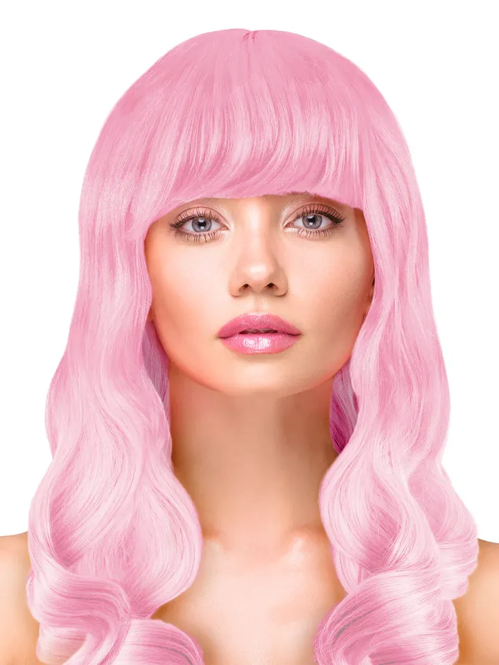 Party Wig Long Wavy Light Pink Hair - Wig 1 [full]