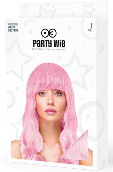 Party Wig Long Wavy Light Pink Hair - Wig 2