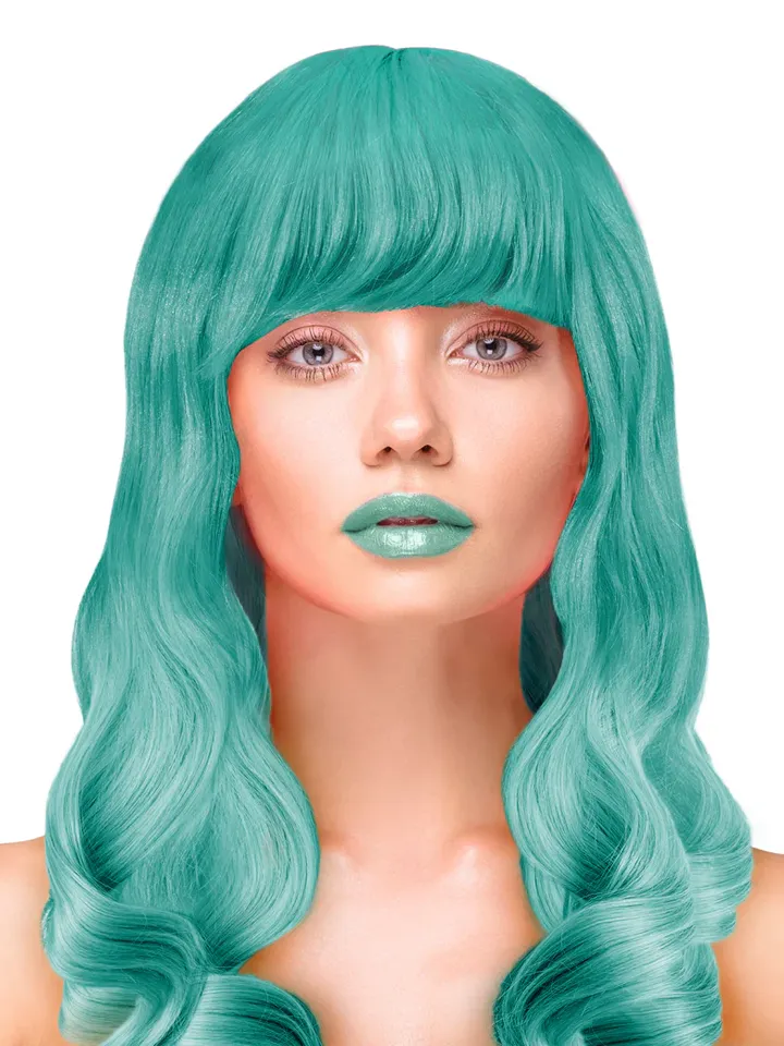 Party Wig Long Wavy Turquoise Hair - Wig 1 [full]