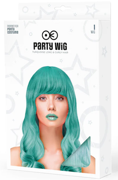 Party Wig Long Wavy Turquoise Hair - Wig 2