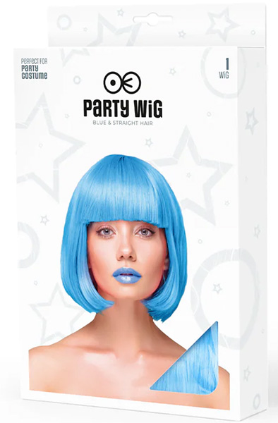 Party Wig Short Straight Blue Hair - Wig 2