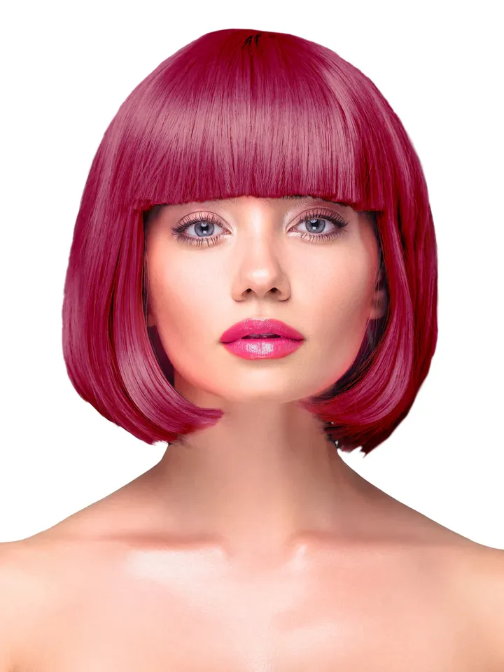 Party Wig Short Straight Burgundy Hair - Wig 1 [full]