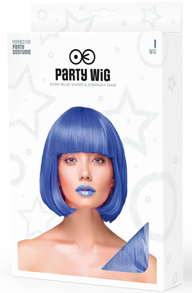 Party Wig Short Straight Hair Dark Blue - Wig 2
