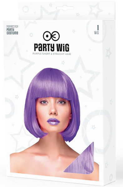Party Wig Short Straight Hair Purple - Wig 2