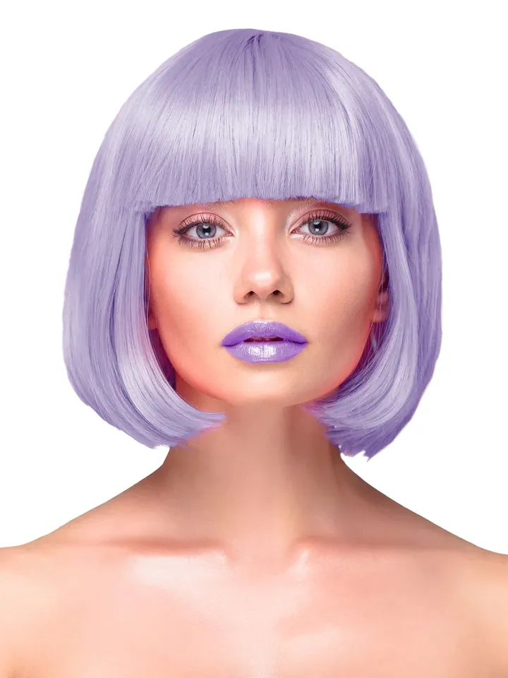 Party Wig Short Straight Purple Hair - Wig 1 [full]